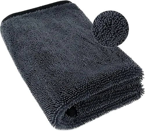 Vista 16 de Airlab - Toallas de microfibra para coche, paño de limpieza para secado, color negro y gris Thick Plush Auto Detailing Super Absorbent for