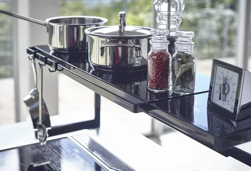 Vista 5 de YAMAZAKI Home Tower - Estante de soporte expandible - Organizador de estante de almacenamiento de cocina - Grande - Acero