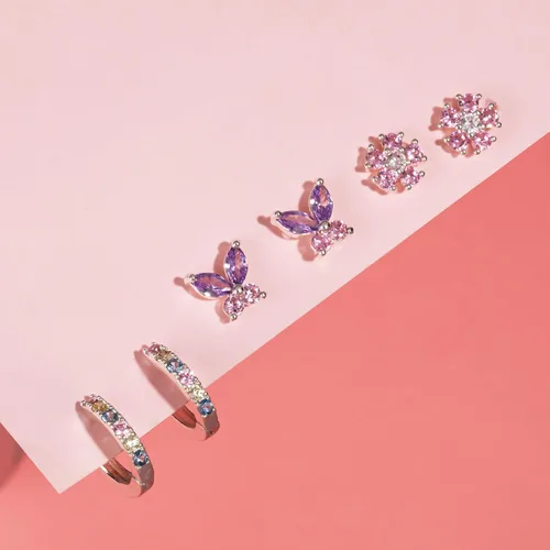 Vista 3 de Kenivira Juego de 3 pares de aretes tipo dormilona chapados en oro de 18 quilates, hipoalergénicos, ligeros, para mujeres, hombres y niñas, aretes