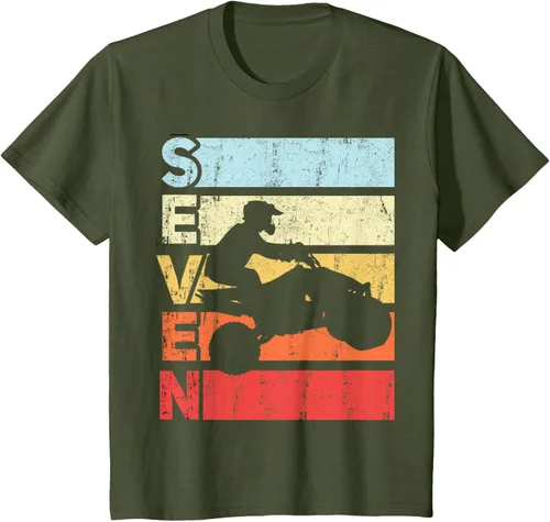 Vista 14 de ATV 7th Birthday Party ATV 4 Wheeler - Camiseta de cumpleaños temática cuádruple Negro