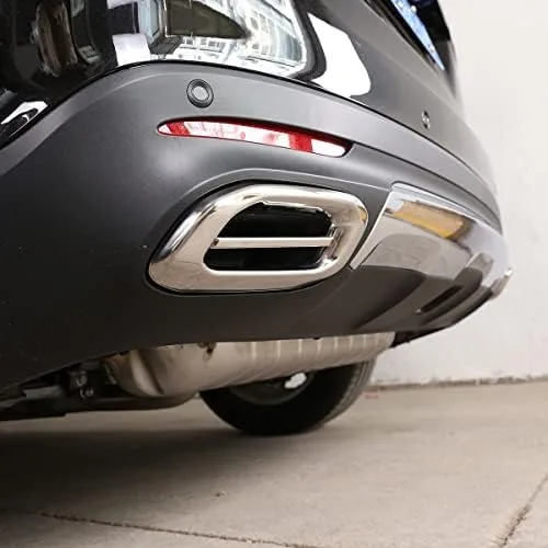 Vista 4 de YIWANG Silenciador de escape de acero inoxidable con punta de cola, marco de tapa de tubo, 2 piezas para Mercedes Benz GLE GLC GLS W167 X253 X167