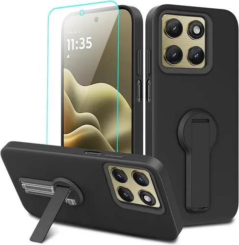 Vista 24 de Compatible con BLU Bold N4 Funda para teléfono, soporte oculto plegable giratorio de 360°, cubierta a prueba de golpes, funda protectora delgada
