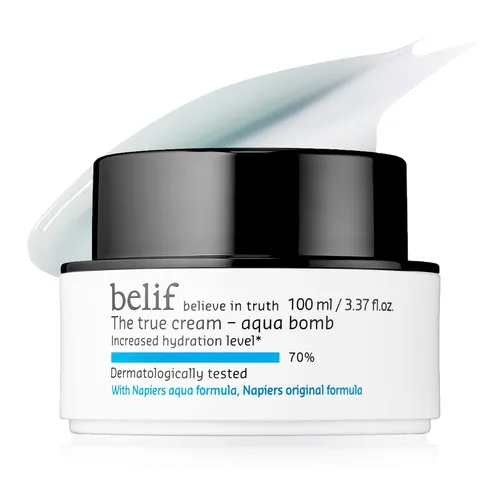 Vista 12 de belif Aqua Bomb – Hidratante diario de niacinamida, crema facial ligera y rellenante con ácido hialurónico y escualano, efecto refrescante, cuidado