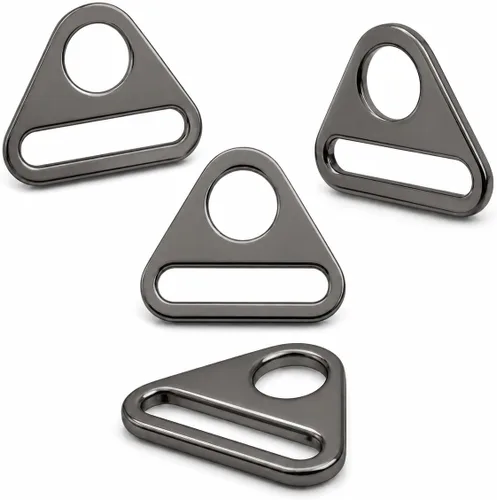 Vista 10 de CRAFTMEMORE 4 piezas de ajuste de anillos triangulares hebilla de ajuste de anillos en D para bolsa de coser correa correas SC84, Cobrizo cepillado