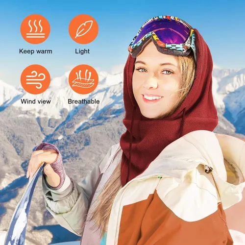 Vista 21 de Joyoldelf Máscara de esquí para hombres y mujeres, pasamontañas, máscara facial completa de invierno, máscara deportiva transpirable