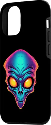 Vista 5 de iPhone 13 Pro Max Scary Alien Face UFO Alien Head Funny Alien Case