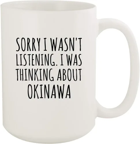 Vista 7 de Sorry I Was Thinking About Okinawa - Taza de café y té (cerámica, 9.5 fl oz), color blanco