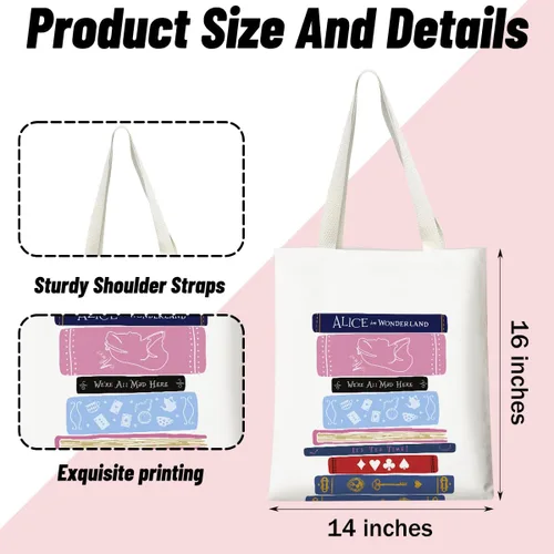 Vista 3 de Silhouette of Alice Tote Bag Cotton Reusable Tote Shoulder Bag Fans Canvas Tote Bag For Gifts For Friends Fans