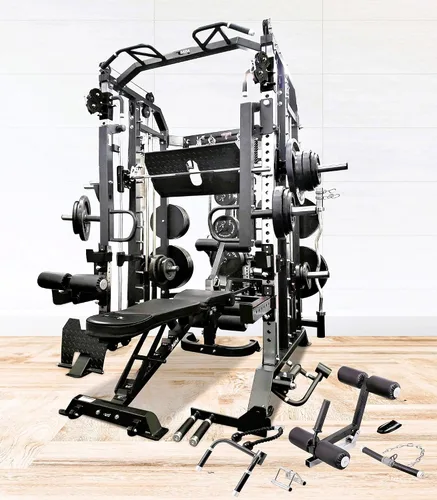 Vista 3 de Hercules EX Commercial All in One Gym Machine 400 lb Weight Stack Adj Bench Leg Press Jammer Arms Leg Extension Arm Curl LAT Seat 24 Attachments