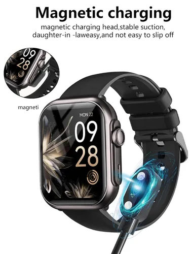 Vista 2 de [Paquete de 2] para RUXINGX G62 Fitness Tracker Smart Watch Cable de carga USB magnético, cargador de cable de 2 pines para reloj inteligente.