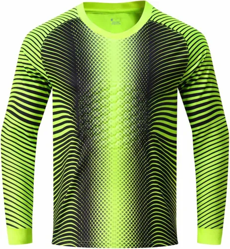 Vista 5 de Hansber Camisetas de portero acolchadas de manga larga para niños y jóvenes, uniforme de fútbol Azul marino oscuro