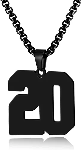 Vista 16 de Collar de Número Dorado para Hombre, Cadena de Acero Inoxidable con Colgante de Número para Atletas, Joyería Deportiva Personalizada para Niños