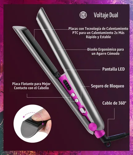 Vista 7 de PRITECH Plancha de pelo de cerámica (TA-2340), 1 pulgada, alisador de pelo
