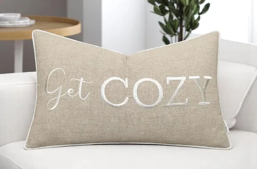 Vista 10 de Funda de Cojín Decorativo Romántico para Pareja, Sentimiento de Amor Bordado, Refranes Decorativos, Acento Lumbar - Decoración de Frases Acogedoras