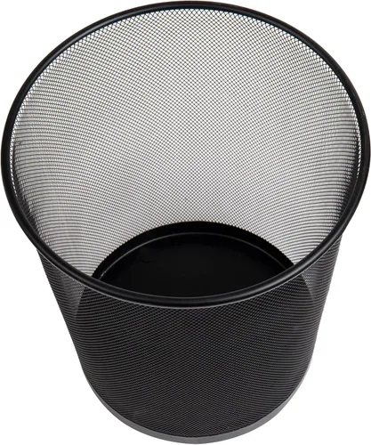 Vista 6 de Mind Reader Cubo de basura de malla, 16.65L (4.4 gal), cesta de papel usado, redondo, oficina, malla de metal, negro