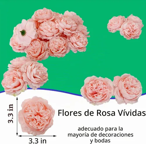 Vista 2 de 40 Piezas Cabezas de Flores Falsas de 3.3'' para Manualidades, Cabezas de Rosas Flores Artificiales, Cabezas de Rosas de Seda a Granel, Cabezas