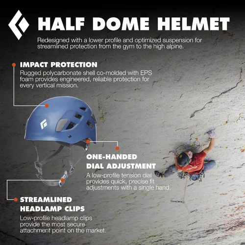 Vista 2 de BLACK DIAMOND Casco de Escalada en Roca Half Dome Talla Ajustable Ligero y Duradero Protección Ventilada