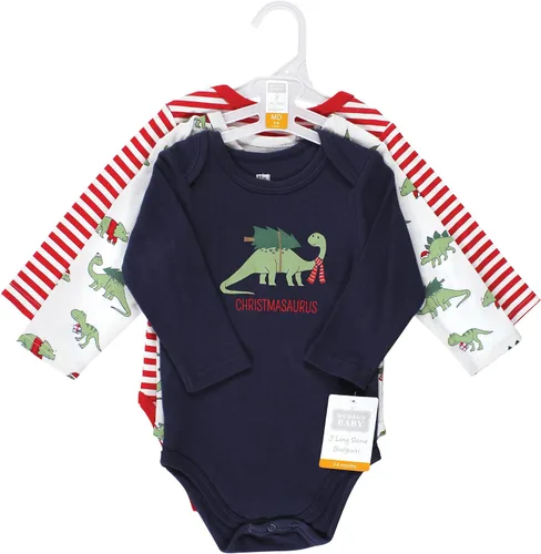 Vista 67 de Hudson Baby Body unisex de algodón de manga larga para bebé, leopardo rosa rojo
