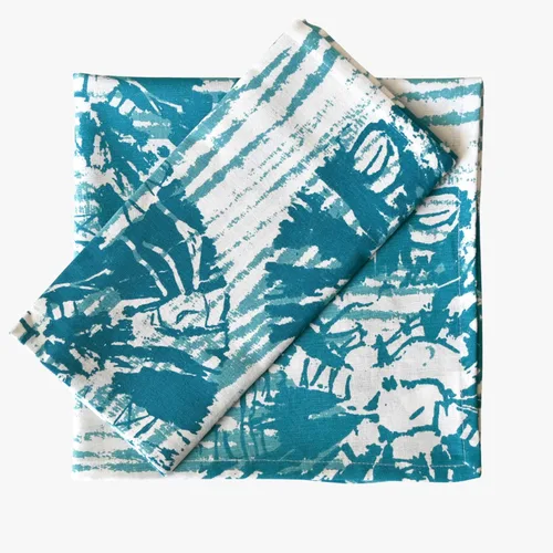 Vista 9 de Fingercraft - Juego de 12 servilletas de tela de mezcla de algodón y lino, con estampado, perfecta para fiestas, cenas, bodas, cócteles y Navidad