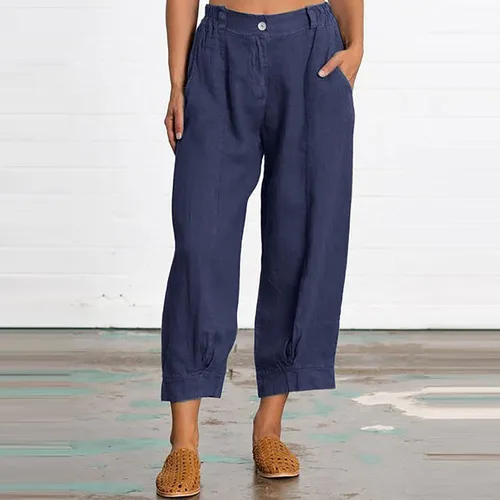 Vista 2 de HJYUZP Womens Joggers with Pockets Womens Cotton Pants Size Button Zipper Pant with Pocket Fashion Sweatpants for Women