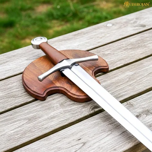 Vista 8 de Mythrojan Wooden Sword Wall Mount Medieval Sword Plaque Holder with Hardware Single Sword Display Hanger
