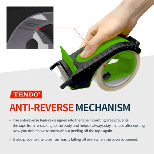 Vista 3 de Dispensador de cinta de envío resistente: TENDO° Premium Line - Dispensador Master Piece de 2 pulgadas reutilizable, reemplazable y ecológico