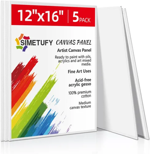 Vista 22 de Simetufy Paquete de 12 Tableros de Lienzo Pequeños para Pintura de 4 x 6 pulgadas - Paneles de Mini Lienzo de 100% Algodón sin Ácidos Imprimados