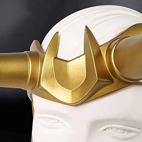 Vista 4 de Supervillain Crown Horns Halloween Mask Cosplay, Masquerade Costume Accessories Prop