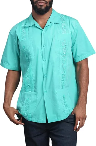 Vista 17 de G-style EE. UU. Remera playera mangas cortas de guayabera cubana para hombres