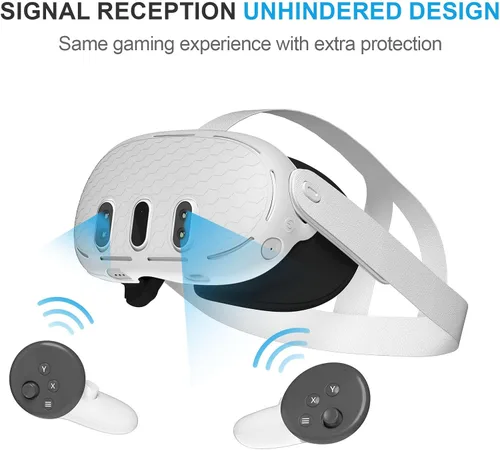 Vista 3 de VR Shell Cover for Quest 3, Silicone Front Headset Protector Cover Compatible with Quest 3 Accessories (Gray)
