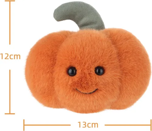 Vista 7 de Apricot Lamb Juguetes de verduras, peluches de calabaza fresca, animal de peluche suave, perfecto para niños (calabaza naranja, 4.5 pulgadas)