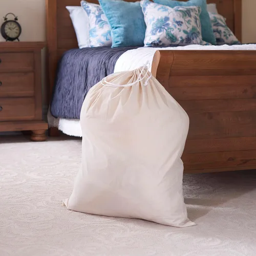 Vista 3 de Bolsa para ropa sucia de algodón natural extra grande, de Household Essentials