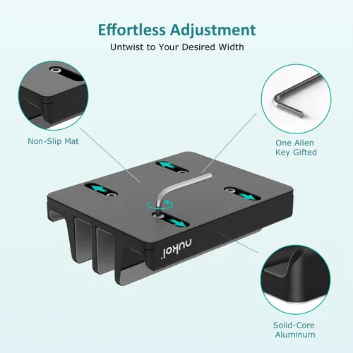 Vista 6 de Soporte vertical para laptop SPACEMax Soporte de escritorio de aluminio con 4 ranuras de silicona con 4 ranuras, soporte de doble muelle, 2 ranuras
