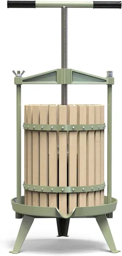 Vista 8 de SQUEEZE master Prensa de sidra de vino de frutas, cesta de madera maciza, barra de mango de 3.17 galones/12L-T, más estable, exprimidor tradicional