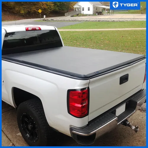Vista 3 de Tyger Auto T3 - Funda de tonneau de triple pliegue suave para cama de camioneta, compatible con Chevy Silverado 2014-2018 / GMC Sierra 1500