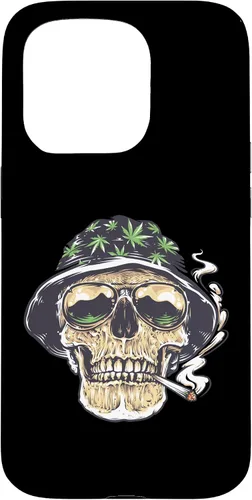 Vista 14 de Funda para iPhone 16 Marihuana Smoking Skull Camo Island Chilling Weed Stoner 420
