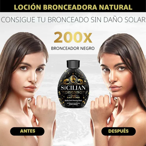 Vista 7 de The Sicilian 200X loción bronceadora negra oscura – mejor loción bronceadora para la piel brillante – bronceado gradual y loción bronceadora sin sol