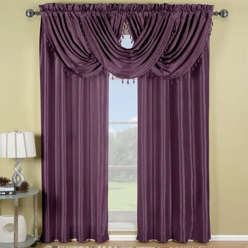 Vista 50 de Royal Hotel Bedding Soho - Cenefa con festón negro, patrón sólido de 35 x 30 pulgadas