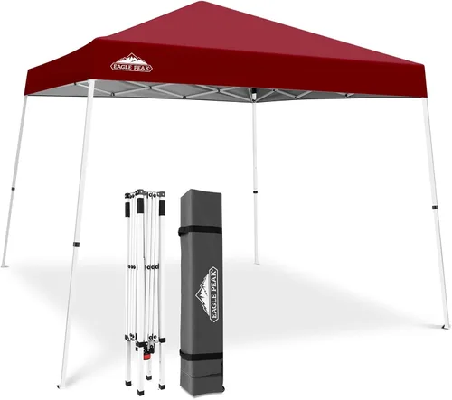 Vista 35 de Eagle Peak - Pérgola plegable (10.0 x 10.0 pies), patas inclinadas, de tela, para exteriores, fácil de montar, Negro