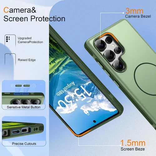 Vista 311 de Jshru Funda para Samsung Galaxy S26 Plus/Galaxy S25 Plus: para Galaxy S24 Plus [compatible con Magsafe] [2 protectores de pantalla HD] cubierta