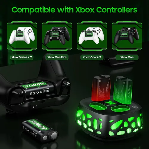 Vista 5 de Rechargeable Battery Pack for Xbox with Charger, 4x5800mWh Fast Charging Rechargeable Battery Packs for Xbox Controller Batteries for XboxOne Series