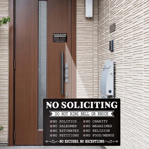 Vista 3 de Letrero de "No Soliciting for House", "Do Not Knock or Ring Doorbell