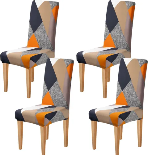 Vista 36 de Dioxide Fundas de Silla de Alto Estirar para Sillas de Comedor, Juego de Fundas de Silla de Comedor Lavables de 4, Fundas de Asiento de Silla
