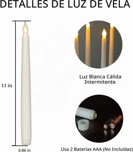Vista 4 de Sequpr 6 velas LED sin llama parpadeantes que funcionan con pilas, velas largas eléctricas 3D para decoración de Navidad, bar, hogar, boda