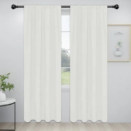 Vista 95 de Easy-Going - Cortinas opacas con bolsillo para varilla para dormitorio, cortinas de ventana para oscurecer la habitación para sala de estar