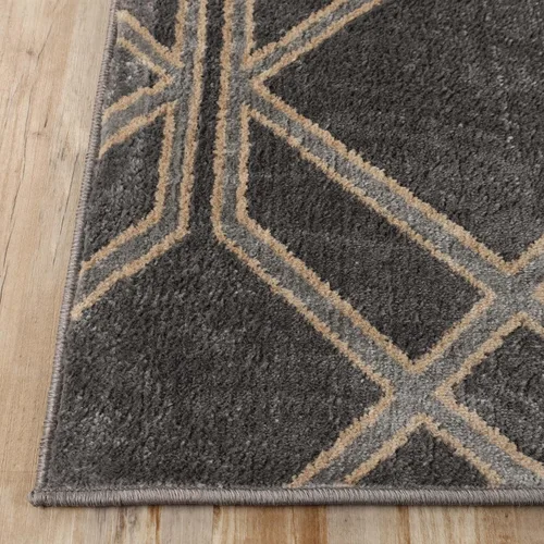 Vista 4 de Superior Alfombra de área de 2 x 3 pies y 0.394 in de altura con respaldo de yute, tejida a la moda y asequible colección Abner, color negro