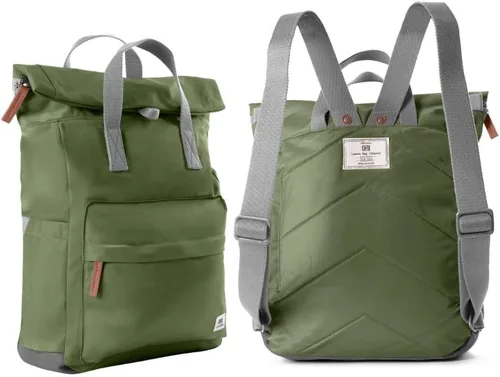 Vista 2 de ORI LONDON Mochila Rolltop para hombre y mujer - Mochila de viaje mediana de nailon para portátil y accesorios - The Canfield, Palta, Mediana