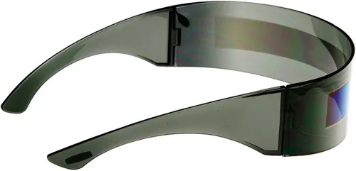 Vista 4 de zeroUV Gafas de sol Cyberpunk Futuristic Cyclops de los años 80 con lente espejada semitransparente