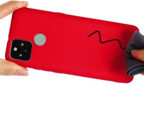 Vista 4 de Funda para Google Pixel 5a 5G, funda protectora de silicona líquida para Google Pixel 5a 5G con cordón de silicona, funda delgada y suave a prueba