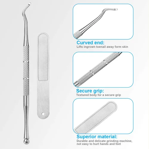 Vista 6 de Cortaúñas gruesas para dedos de los pies, podólogo para uñas encarnadas y gruesas, para hombres y personas mayores, de acero inoxidable de grado